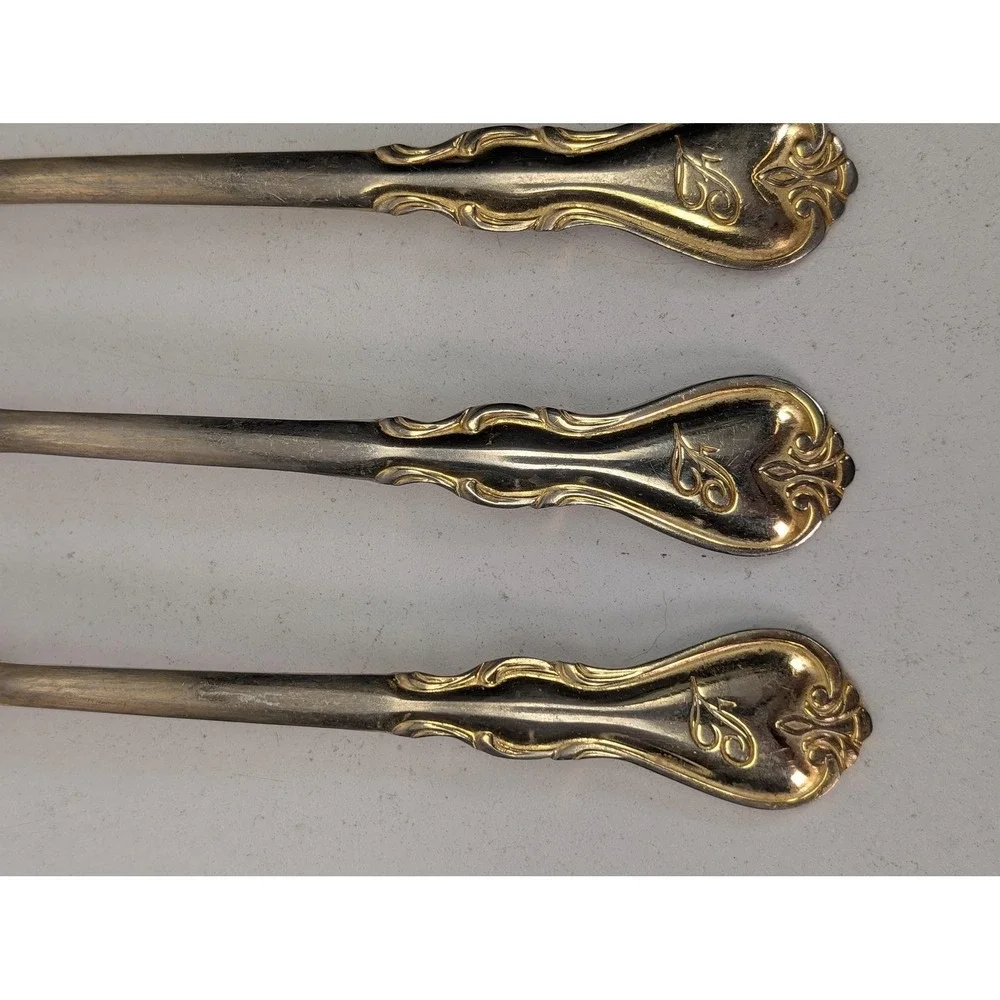 Personally Yours Stainless Steel Dinner Forks Set Of 4 Silver Tone Scroll Design